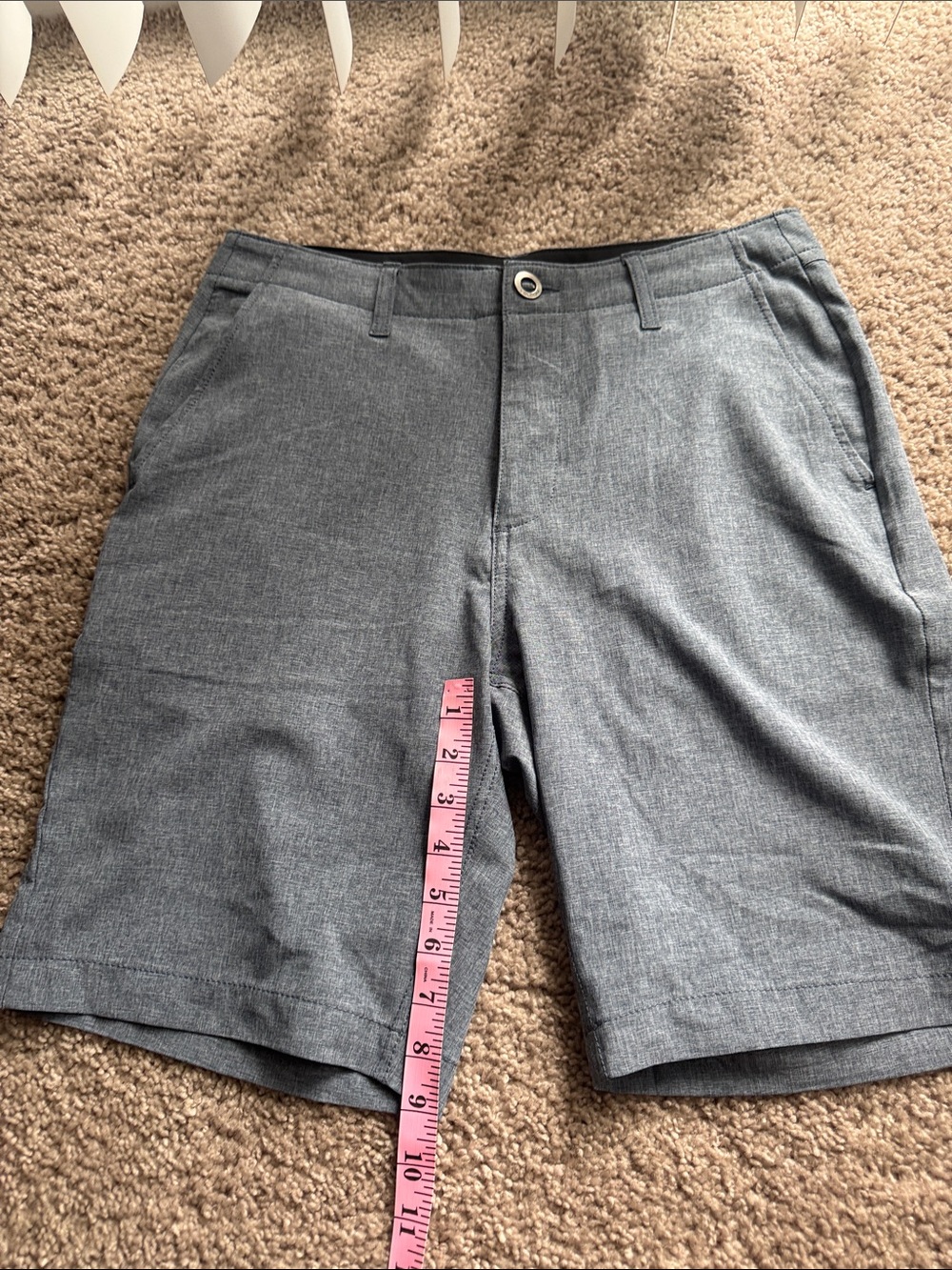 O'Neill Men's Heather Grey Flat-Front Shorts